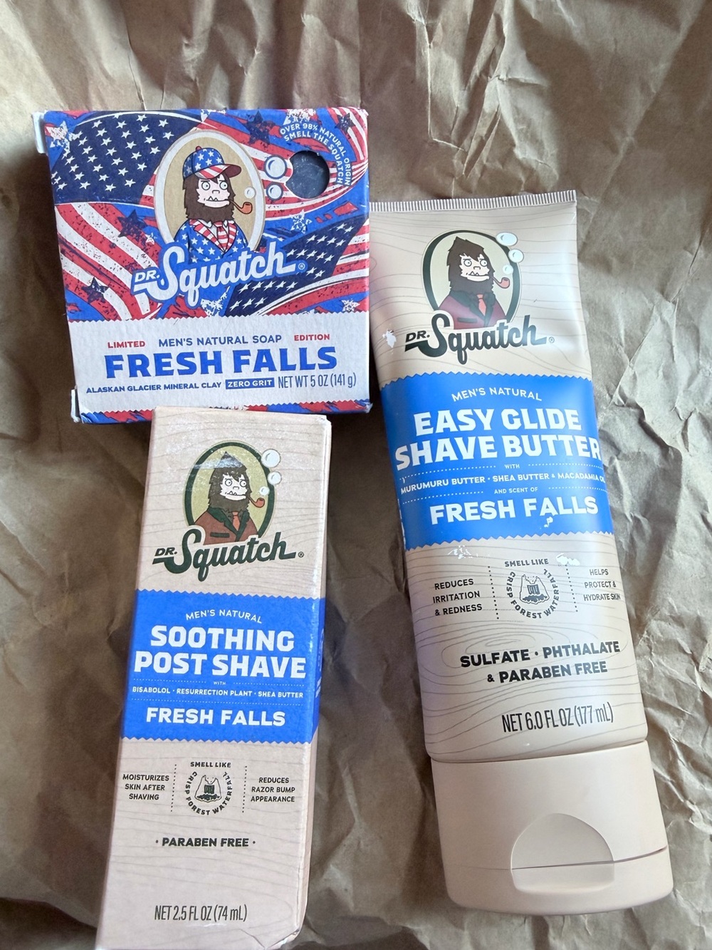 Fresh Falls Mens Natural Soap,Shave Butter & Soothing Post Shave